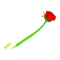 Ручка гелевая-прикол МИКС Роза красная (штрихкод на штуке)