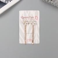 Невидимка для волос &laquo;Глория&raquo; (набор 2 шт) цветок, 6 см, золото