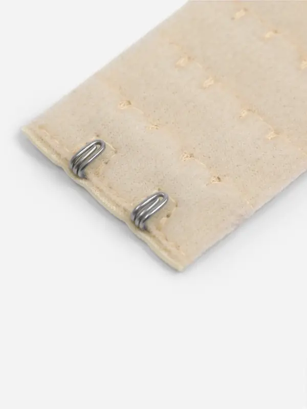 Застёжка для бюстгальтера, удлинитель, 3 ряда 2 крючка, 3.2&times;5 см, бежевая