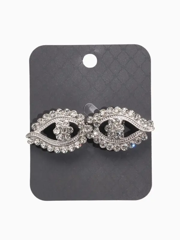 Зажим для кардигана "Ажур", глазки, цвет белый в серебре