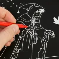 Альбом гравюр "Волшебник изумрудного города", 8 гравюр, цветной фон, Александр Волков