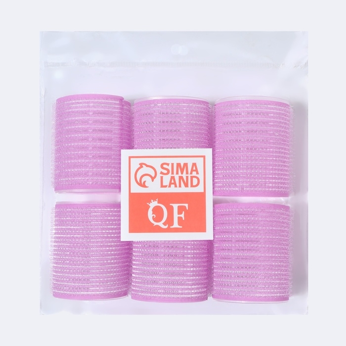 Бигуди «Липучка», d = 5 см, 6,5 см, 6 шт, цвет сиреневый Бигуди «Липучка», d = 5 см, 6,5 см, 6 шт, цвет сиреневый