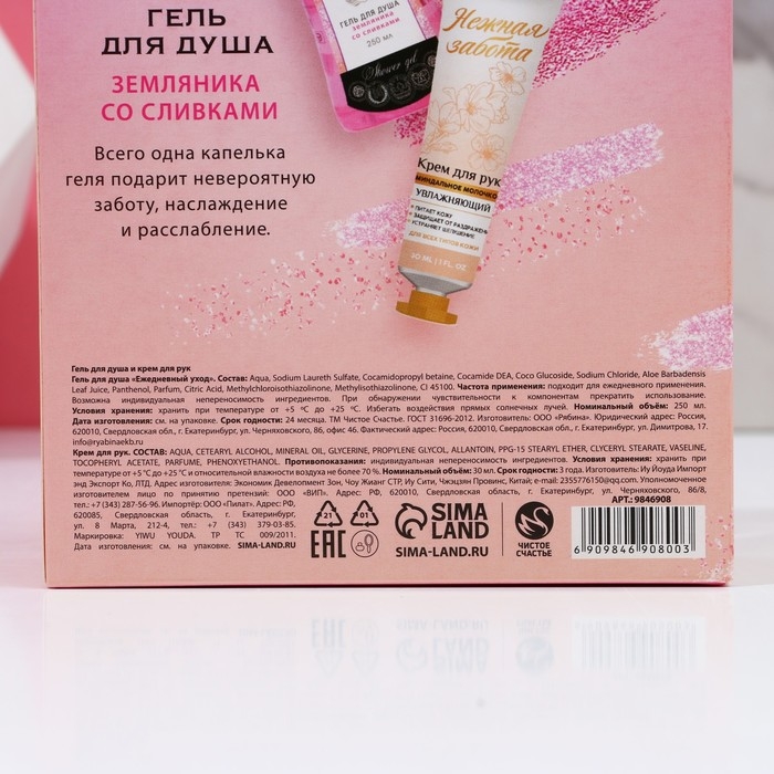 Подарочный набор ЧИСТОЕ СЧАСТЬЕ &laquo;Мечтай!&raquo;, гель для душа мартини 250 мл и крем для рук 30 мл