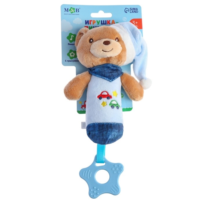 Пищалка - погремушка &laquo;Мишка&raquo;, с прорезывателем, Mum&Baby