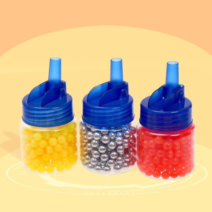 Пульки 6 мм пластиковые в банке, 200 шт., цвет МИКС Пульки 6 мм пластиковые в банке, 200 шт., цвет МИКС