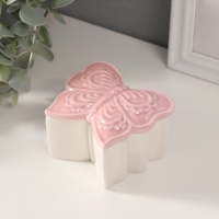 Шкатулка керамика "Бобочка фигурная" розовый перламутр 7,3х7,3х4,5 см Шкатулка керамика "Бобочка фигурная" розовый перламутр 7,3х7,3х4,5 см