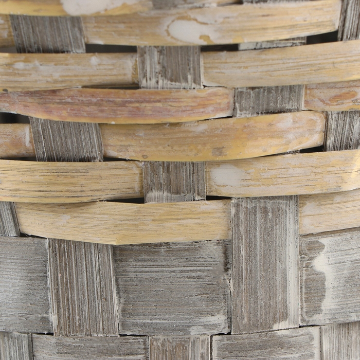 Набор корзин плетеных, D23х18/42 см, D27х19/44 см, D29х19/46 см, 3 шт, серые, бамбук