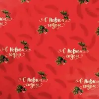 Упаковочная бумага на новый год глянцевая двусторонняя &laquo;Новогодние ветви&raquo;, 70 х 100 см