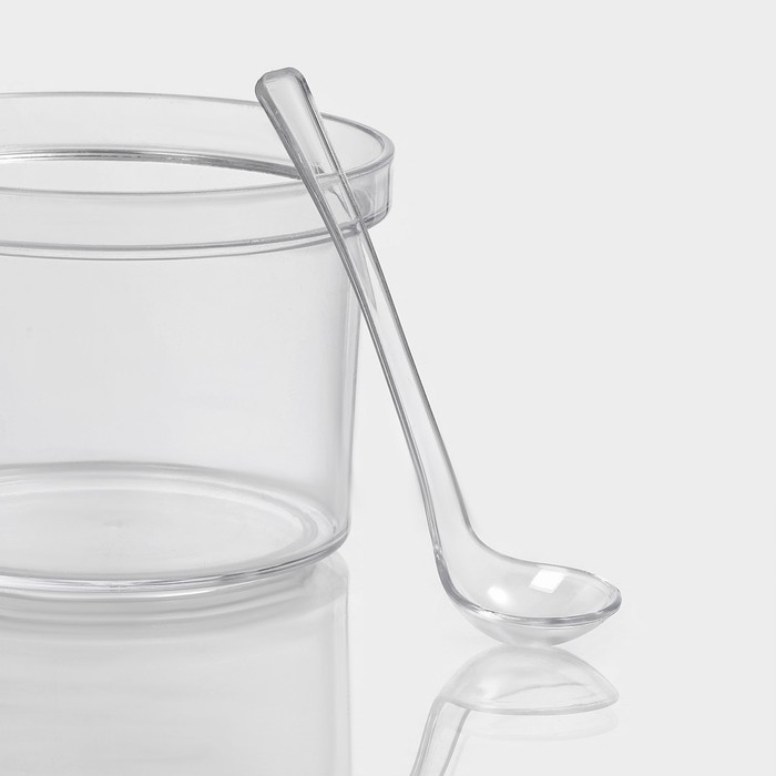 Сахарница с ложкой Доляна, 400 мл, 10,5&times;10,5&times;10 см, цвет прозрачный
