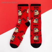 Носки мужские KAFTAN "Мопс" размер 41-44 (27-29 см), красный Носки мужские KAFTAN "Мопс" размер 41-44 (27-29 см), красный