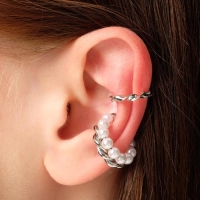 Серьги «Каффы» жемчужная диадема, цвет белый в серебре Серьги «Каффы» жемчужная диадема, цвет белый в серебре