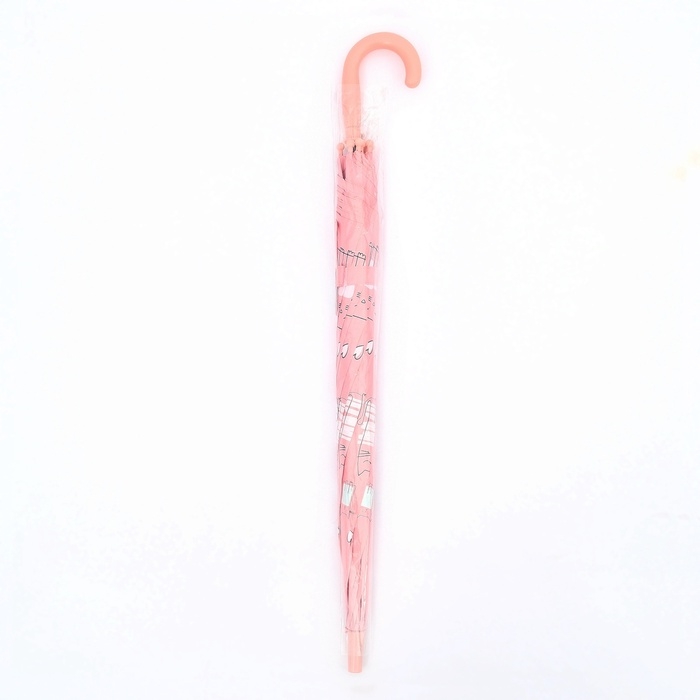 Зонт-трость детский п/авт R49/55 П/Э КОТИКИ ручка-крюк МИКС пакет Зонт-трость детский п/авт R49/55 П/Э КОТИКИ ручка-крюк МИКС пакет