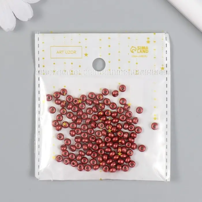 Бисер стекло 6/0 "Металлик. Тёмный шоколад" 10 гр