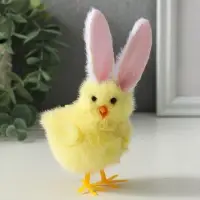 Сувенир пасхальный "Цыплёнок с зайчьими ушками" МИКС 5х6,5х12,5 см