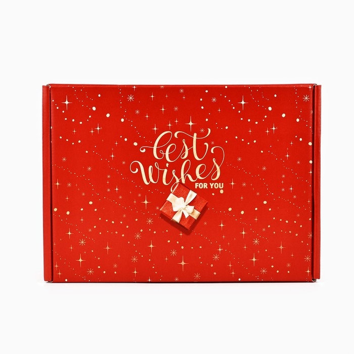 Коробка подарочная новогодняя складная «С наилучшими пожеланиями», 30.7 х 22 х 9.5 см, Новый год Коробка подарочная новогодняя складная «С наилучшими пожеланиями», 30.7 х 22 х 9.5 см, Новый год