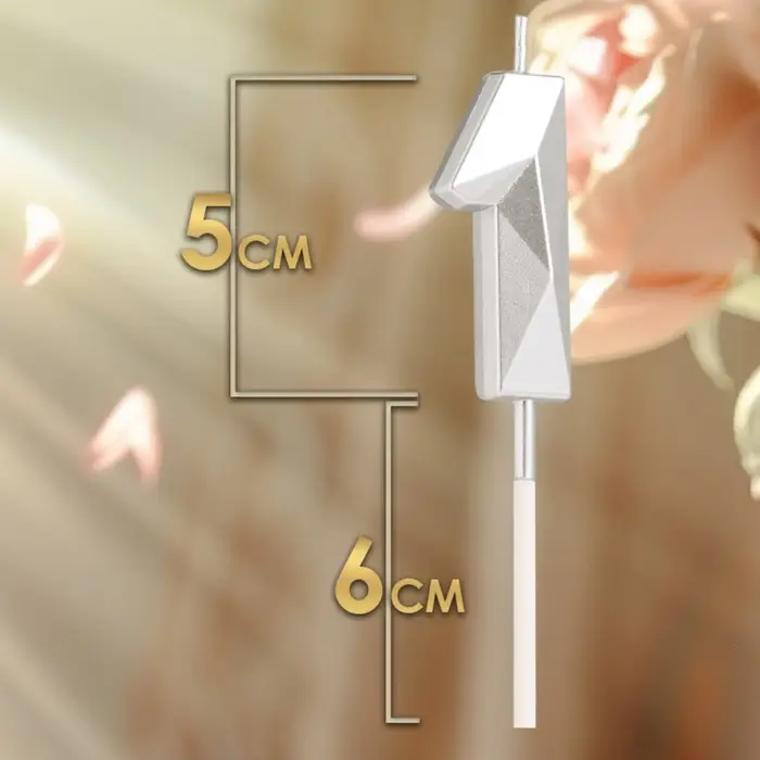 Свеча в торт на шпажке &laquo;Алмаз&raquo;, цифра 1, серебряная, 5&times;2.6 см