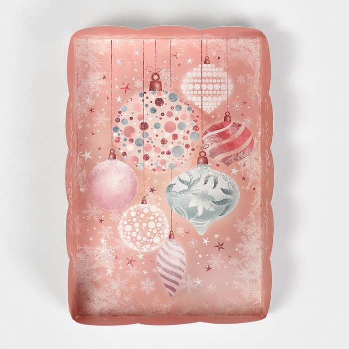 Коробка подарочная с PVC крышкой «Нежно-розовая», 20 х 30 х 8 см, Новый год Коробка подарочная с PVC крышкой «Нежно-розовая», 20 х 30 х 8 см, Новый год