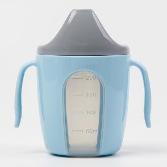 Поильник детский с твёрдым носиком &laquo;Protect Me&raquo;, 200 мл., с ручками, цвет голубой