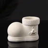 Подсвечник "Валенок" 10х7х6 см, натуральный, гипс