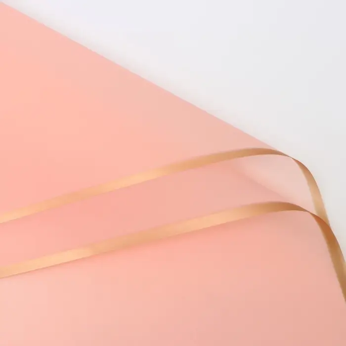 Пленка для цветов &laquo;Бронзовая полоса&raquo;, светло-розовый, 57&times;57 см
