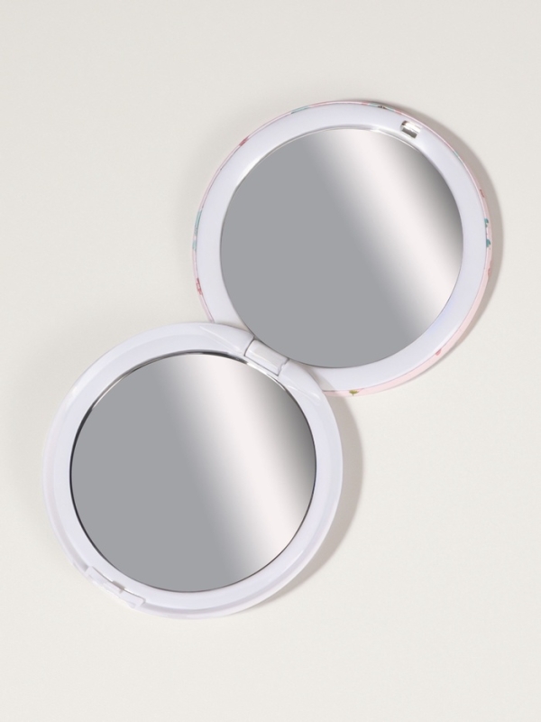 Зеркало складное &laquo;Единороги&raquo;, d = 7,3 см, с увеличением, цвет розовый