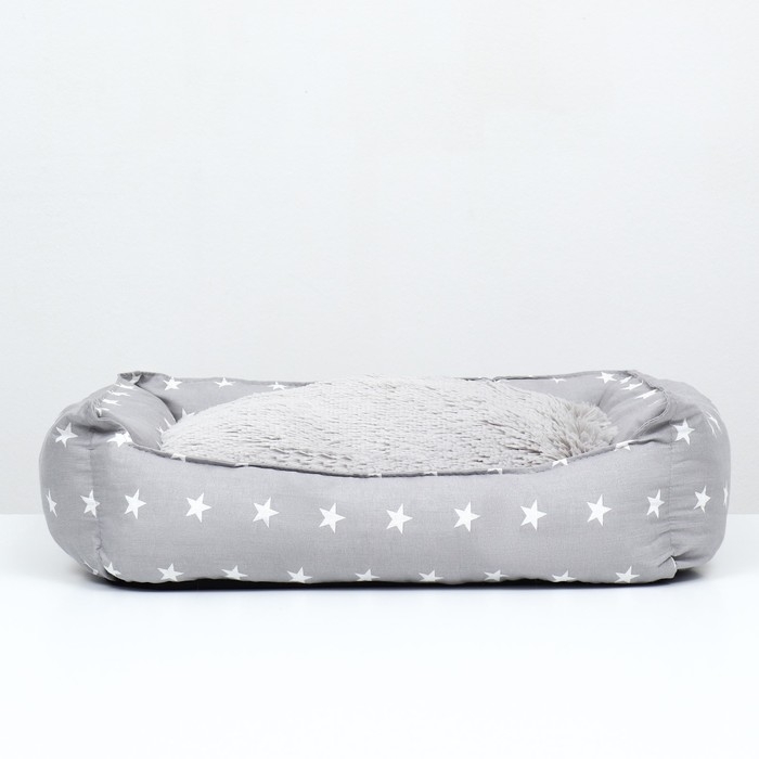 Лежанка  "Пухлик", с мехом, 68 х 52 х 16 см, Микс расцветок