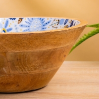 Салатник "Васильки" дерево манго 25х25х10 см