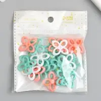 Декор для творчества "Цветок. Мятный, персик, белый и прозрачный" н-р 20 гр 2,8х2,8х0,4 см