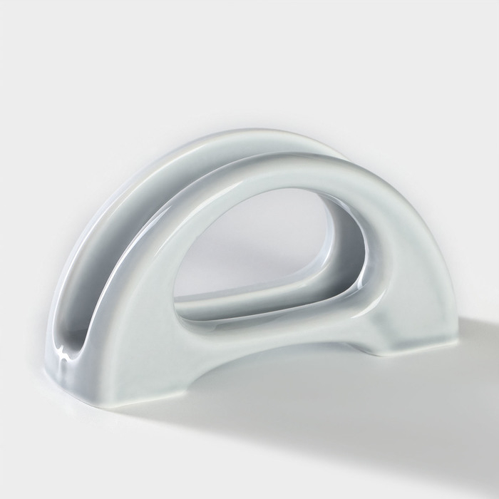 Салфетница фарфоровая &laquo;Акварель&raquo;, цвет светло-серый