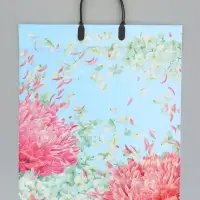 Пакет "Цветущий сад", полиэтиленовый с пластиковой ручкой, 38 х 45 + 3 см, 90 мкм