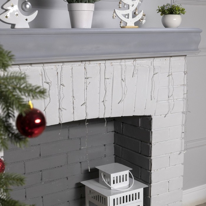 Гирлянда &laquo;Бахрома&raquo; 3 &times; 0.5 м, IP20, прозрачная нить, 80 LED, свечение жёлтое, 8 режимов, 220 В