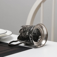 Подстаканник «Олимпийский мишка», 2 герба, d=72 мм, никелированный, с чернением Подстаканник «Олимпийский мишка», 2 герба, d=72 мм, никелированный, с чернением