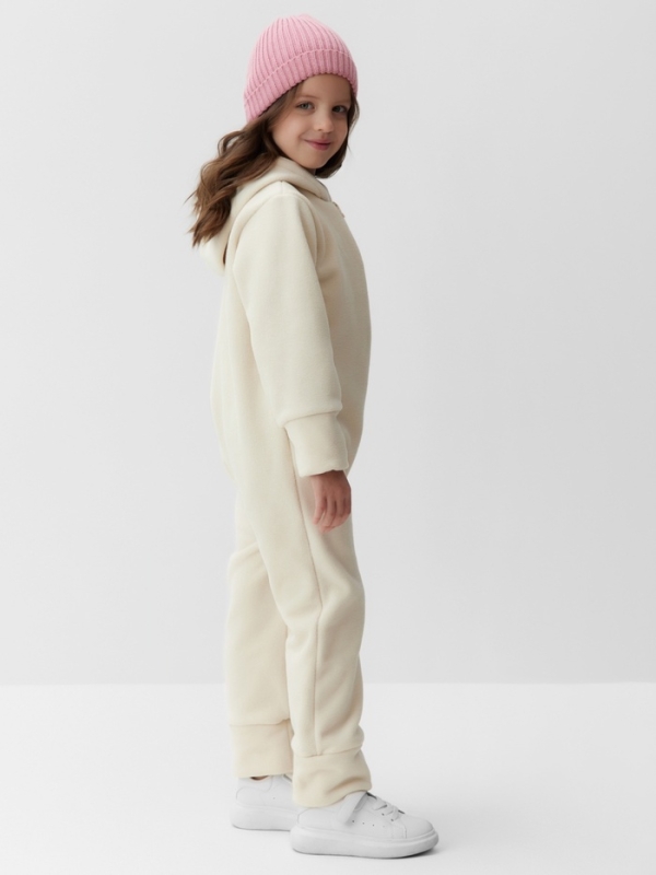 Комбинезон флисовый детский MINAKU: Fleece Soft, цвет бежевый, рост 104 см