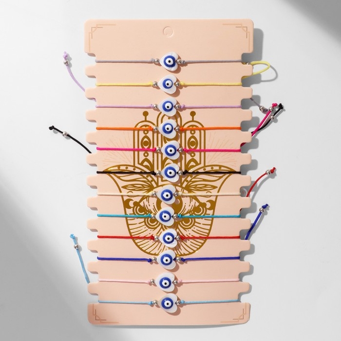 Браслет-оберег &laquo;Нить желаний&raquo; набор 12 штук, пластины, цветной