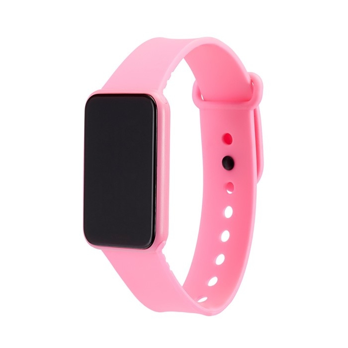 Часы наручные электронные, 3 АТМ, ремешок силикон, розовые