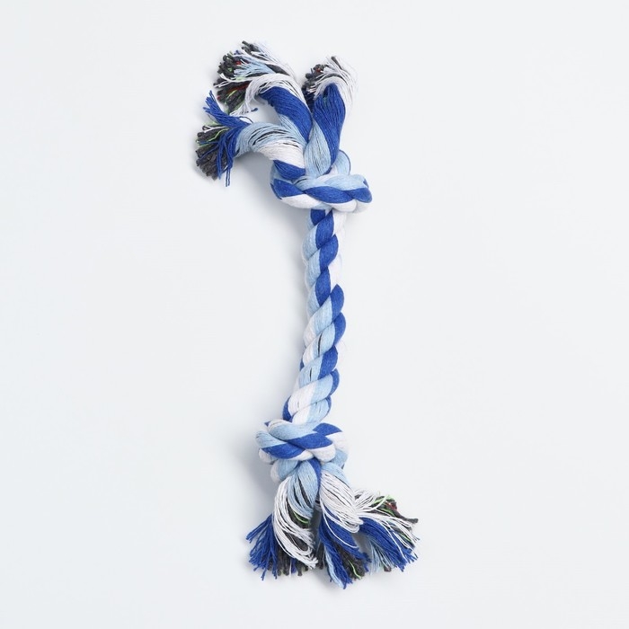 Игрушка канатная "2 узла" средняя, до 50 г, до 24 см, микс цветов