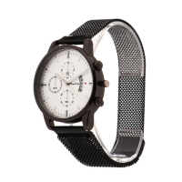 Часы наручные мужские "Эдди", d-4 см, длина ремешка 28 см, черные