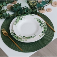 Салфетка сервировочная на стол Доляна &laquo;Лофт&raquo;, d=38 см, зелёная