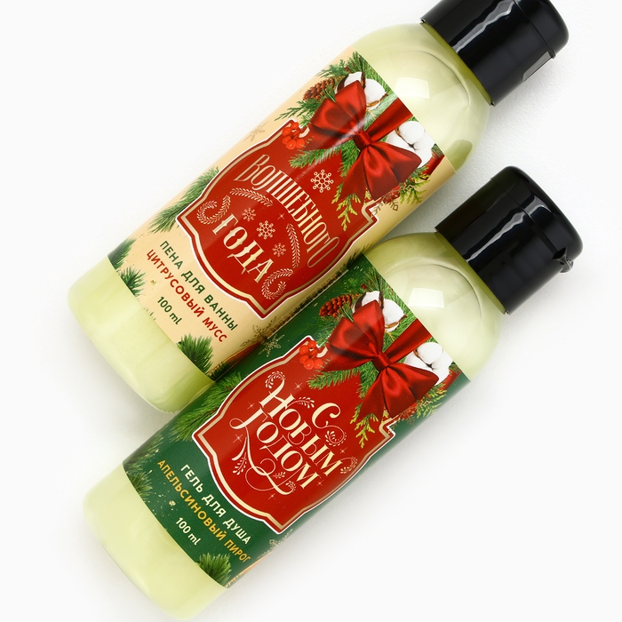 Подарочный набор косметики &laquo;Чудес и подарков!&raquo;, гель для душа и пена для ванны, 2 х 100 мл, Новый Год