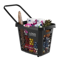 Корзина-тележка пластиковая 80 л, с 1 пластиковой ручкой, цвет чёрный Корзина-тележка пластиковая 80 л, с 1 пластиковой ручкой, цвет чёрный