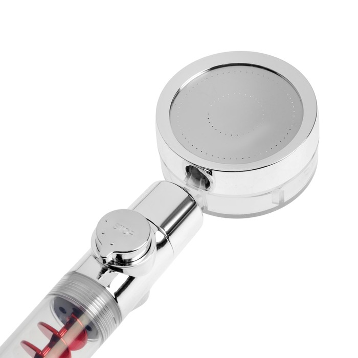 Лейка для душа ZEIN Z4088, микроточки, кнопка Лейка для душа ZEIN Z4088, микроточки, кнопка "стоп", вентилятор, спираль, красный/хром