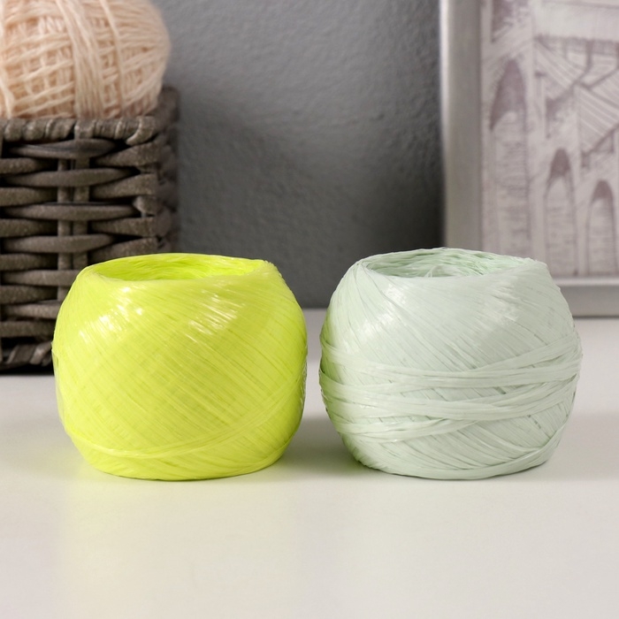 Пряжа "Для вязания мочалок" 100% полипропилен 200м/50&plusmn;10 гр клубок (набор 2 шт МИКС #4)