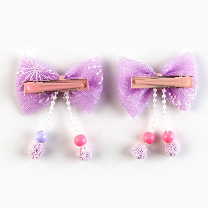 Бантики заколки новогодние &laquo;Самой волшебной девочке&raquo;, на Новый год, набор 2 шт