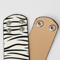 Браслет кожа &laquo;Сафари&raquo; зебра, широкий, цвет чёрно-белый, 23,5 см