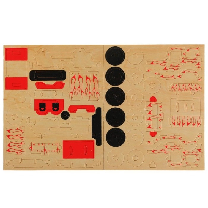 Конструктор деревянный &laquo;Внедорожник&raquo;, 40 деталей