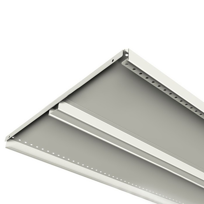 Полка для стеллажа, 50×101 см, перфорированная, шаг 2,5 см, цвет белый Полка для стеллажа, 50×101 см, перфорированная, шаг 2,5 см, цвет белый