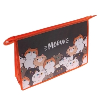 Папка для труда А4, 325 х 230 х 100 мм, молния сверху, пластиковая, ПТР-22 "Коты" Папка для труда А4, 325 х 230 х 100 мм, молния сверху, пластиковая, ПТР-22 "Коты"