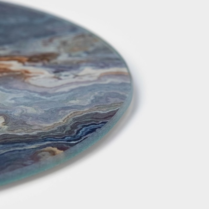 Доска разделочная стеклянная Доляна &laquo;Мрамор оникс&raquo;, d=20 см