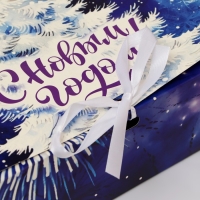 Новый год. Коробка подарочная новогодняя складная, упаковка, &laquo;Новогодний салют&raquo;, 31 &times; 24,5 &times; 8 см.