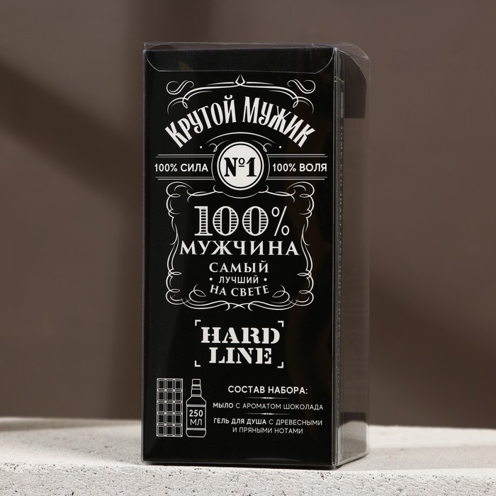 Новогодний подарочный набор косметики &laquo;Крутой мужик&raquo;, гель для душа во флаконе виски 250 мл и мыло для рук 80 г, Новый Год